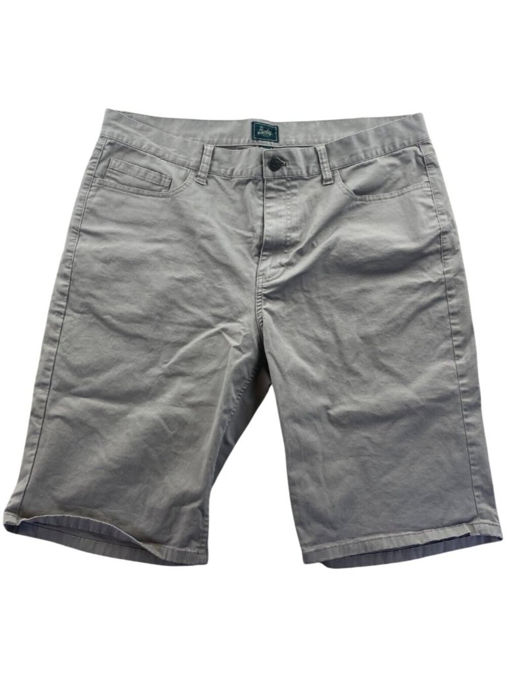 Bixby Nomad Mens Shorts 36x10 Measured Gray Casual Chino Flat Front Stretch